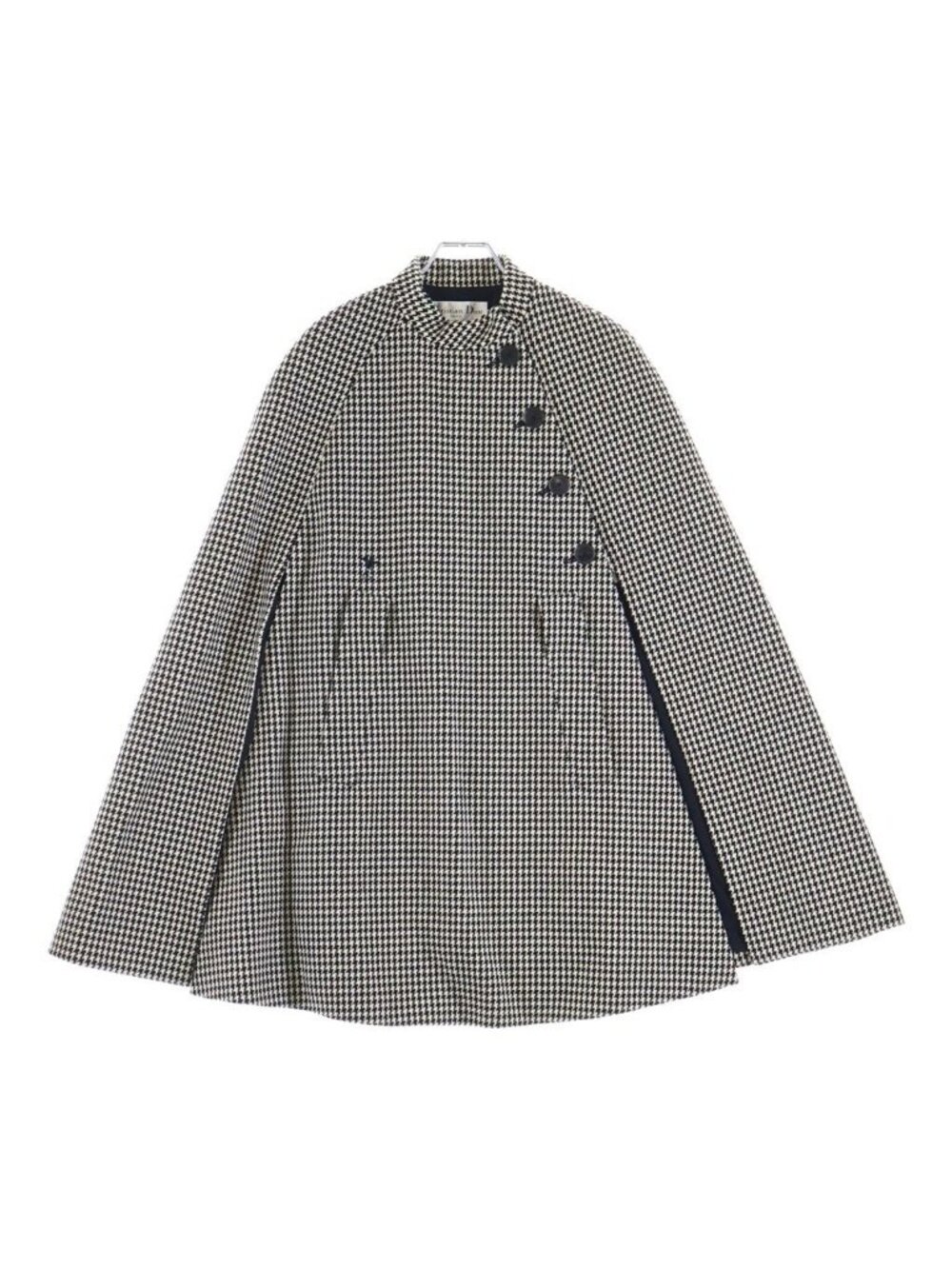 Dior Bee Embroidery Wool Nylon Poncho White Black